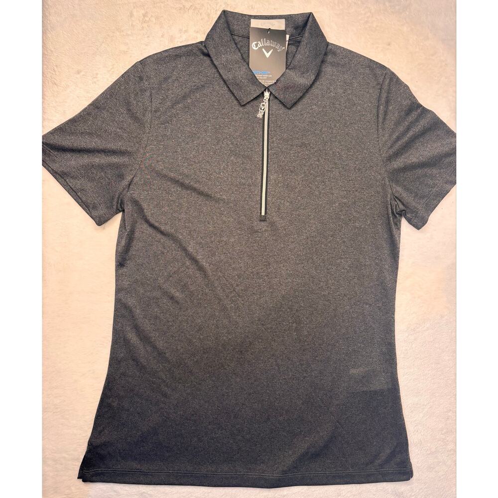Callaway Opti-Dri Women’s XL Black Heather SS Polo Shirt NWTs